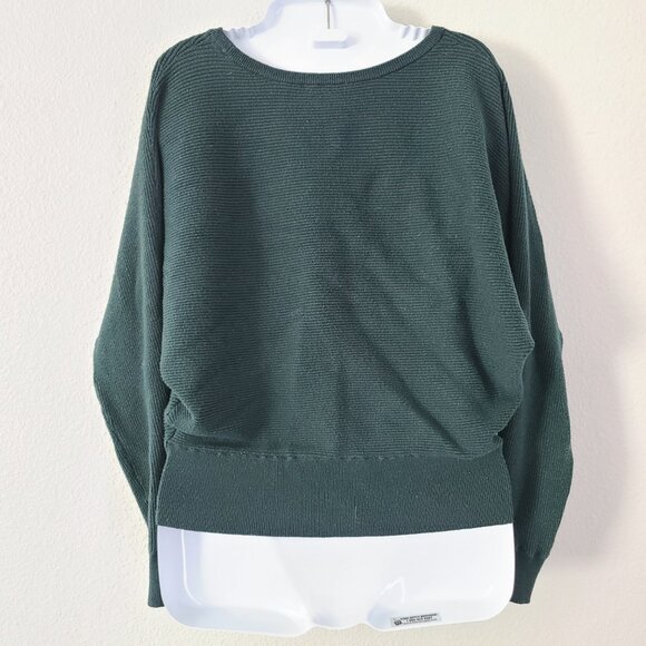 Express Forest Green Keyhole Ribbed Sweater Women's Size Medium - Picture 3 of 10
